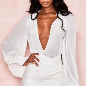 House of CB BAILEY GEORGETTE BALLOON CUFF SHIRT